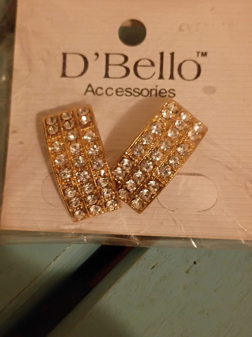Rhinestone And Gold Hoops